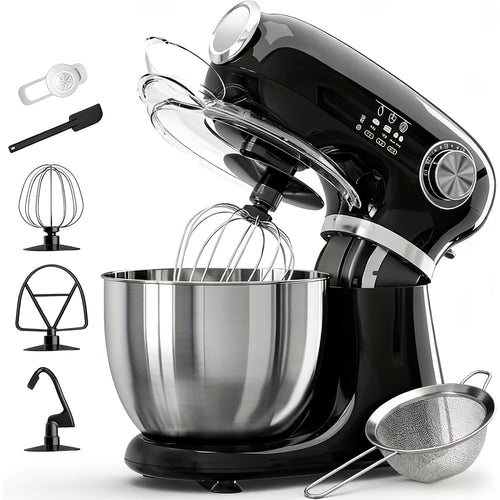 4-in-1 Electric Vertical Mixer, with A Power Of 350 Watts, 12-speed with Pulse Button. Accessories Include 5.5-gallon Stainless Steel Bowl