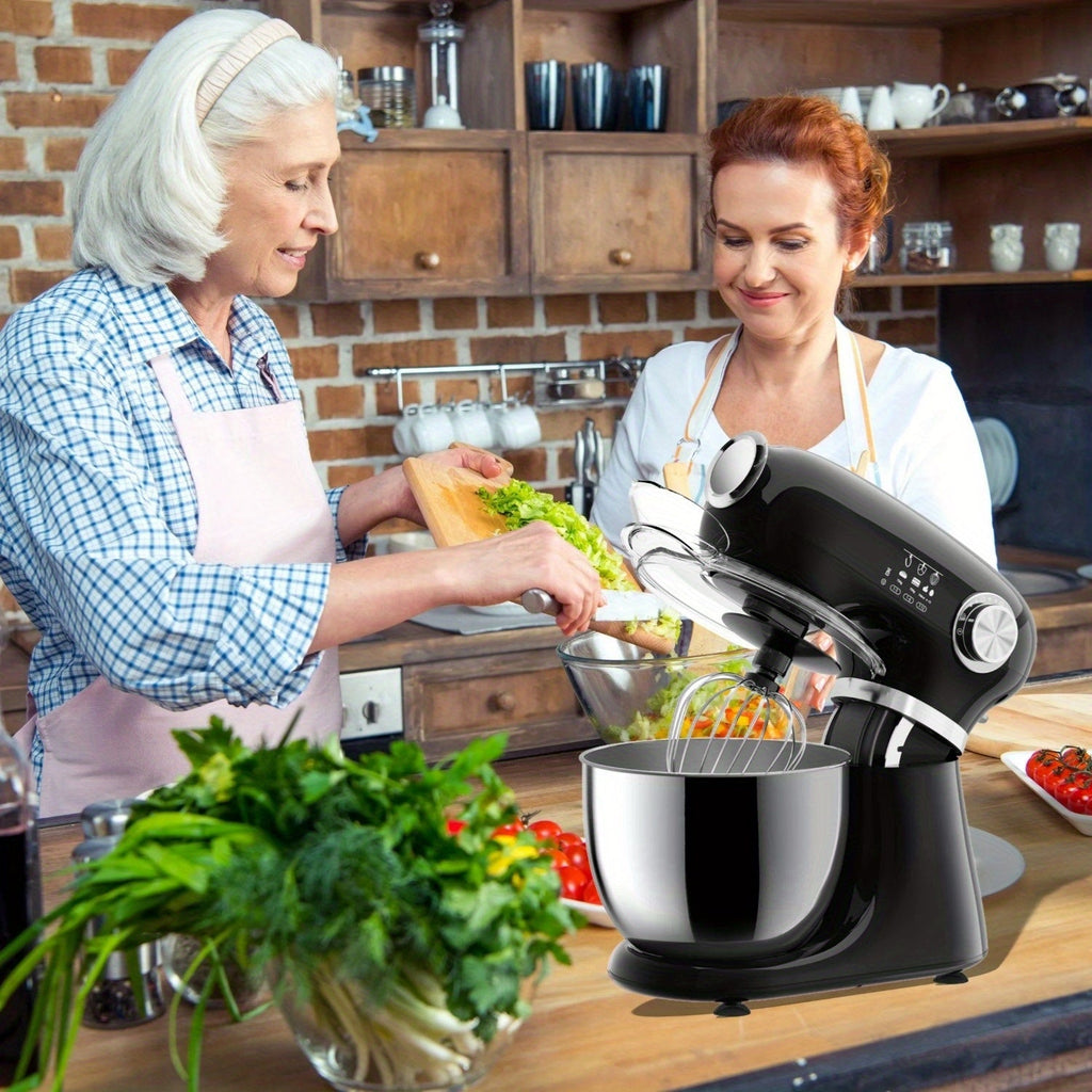 4-in-1 Electric Vertical Mixer, with A Power Of 350 Watts, 12-speed with Pulse Button. Accessories Include 5.5-gallon Stainless Steel Bowl