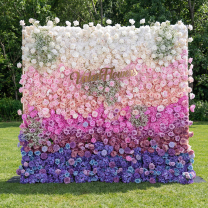 🔥[Hot sale]🔥 Roll Up Fabric Artificial Flower Wall Wedding Backdrop, Floral Party Decor, Event Photography