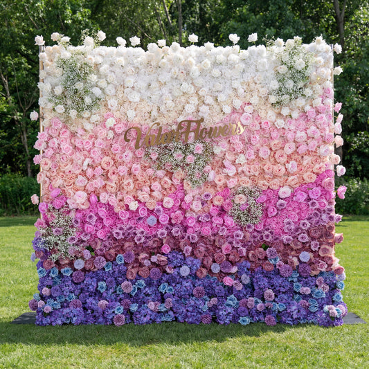 🔥[Hot sale]🔥 Roll Up Fabric Artificial Flower Wall Wedding Backdrop, Floral Party Decor, Event Photography