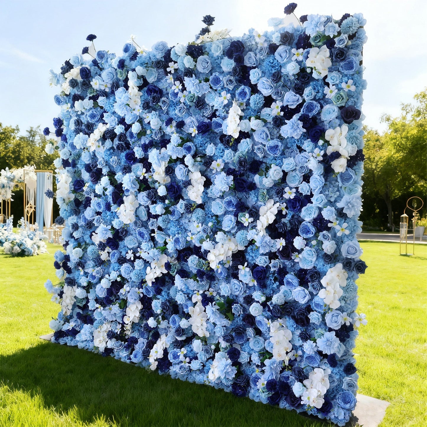 🔥[Hot sale]🔥 Blue Ombre Floral Extravaganza Wall: A Serene, Luxurious Masterpiece for Elegant Celebrations