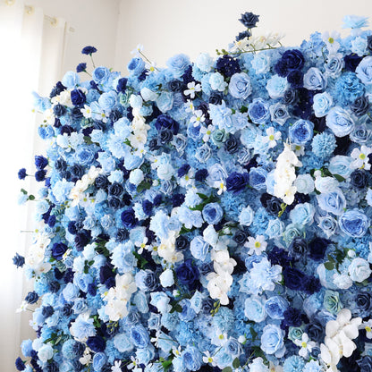 🔥[Hot sale]🔥 Blue Ombre Floral Extravaganza Wall: A Serene, Luxurious Masterpiece for Elegant Celebrations
