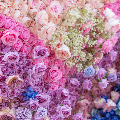🔥[Hot sale]🔥 Roll Up Fabric Artificial Flower Wall Wedding Backdrop, Floral Party Decor, Event Photography
