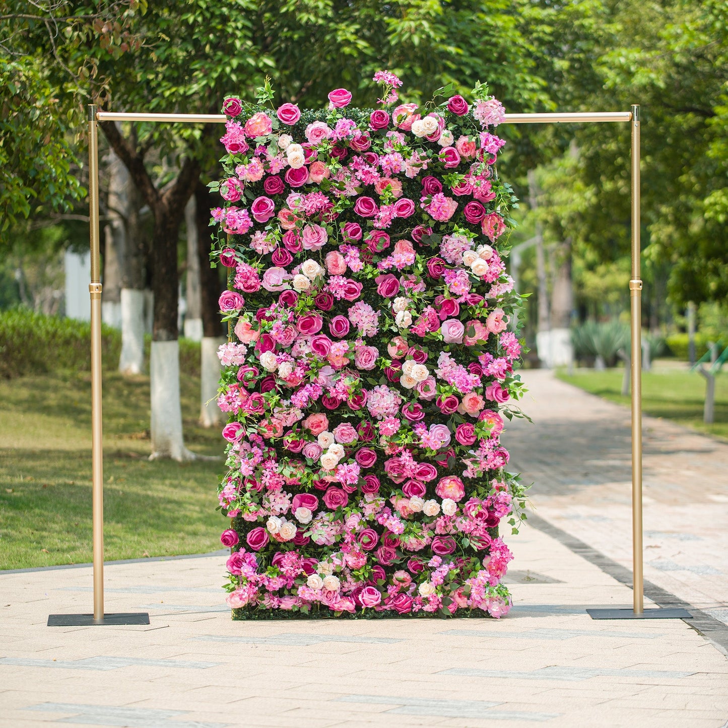 🔥[Hot sale]🔥 Radiant and Enchanting Multishade Pink Artificial Flower Backdrop by