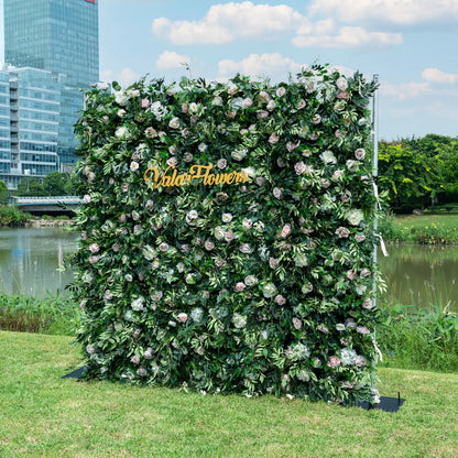 🔥[Hot sale]🔥 3D Flowers Green Lush and Deluxe Floral Wall Weddings Backdrop and Photography