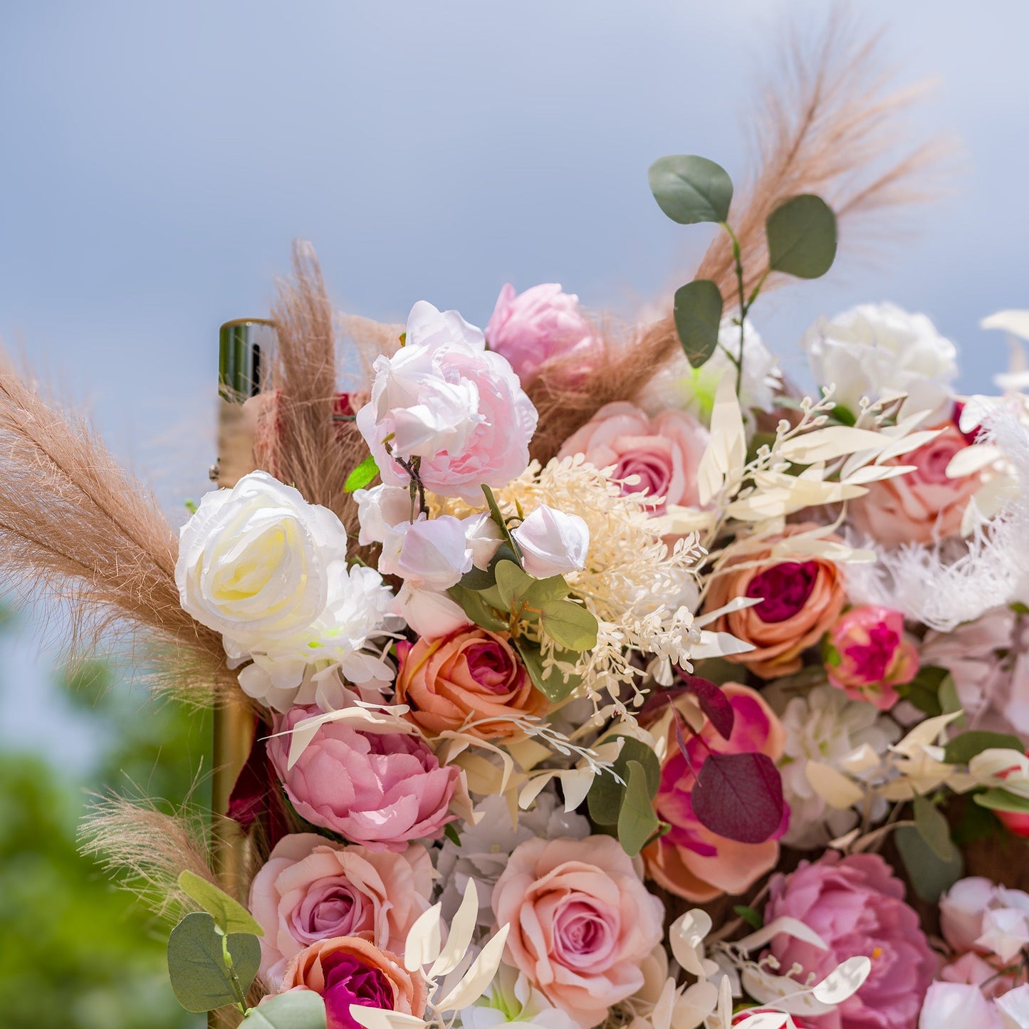 🔥[Hot sale]🔥 Roll Up Fabric Artificial Flower Wall Wedding Backdrop, Floral Party Decor, Event Photography