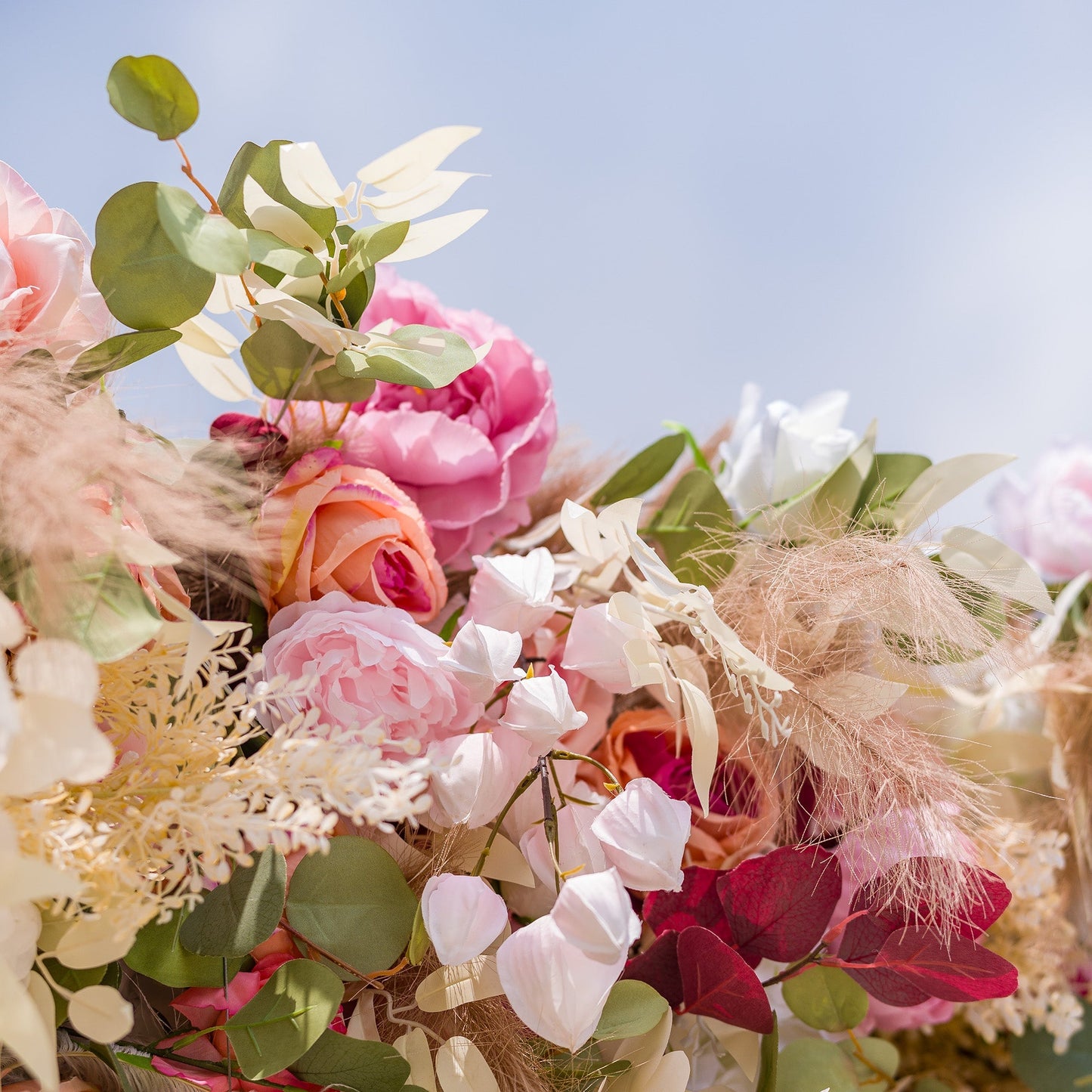 🔥[Hot sale]🔥 Roll Up Fabric Artificial Flower Wall Wedding Backdrop, Floral Party Decor, Event Photography