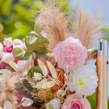 🔥[Hot sale]🔥 Roll Up Fabric Artificial Flower Wall Wedding Backdrop, Floral Party Decor, Event Photography