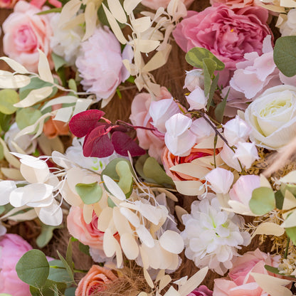 🔥[Hot sale]🔥 Roll Up Fabric Artificial Flower Wall Wedding Backdrop, Floral Party Decor, Event Photography