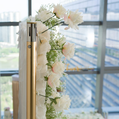 🔥[Hot sale]🔥 Roll Up Fabric Artificial Flower Wall Wedding Backdrop, Floral Party Decor, Event Photography