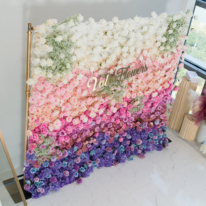 🔥[Hot sale]🔥 Roll Up Fabric Artificial Flower Wall Wedding Backdrop, Floral Party Decor, Event Photography