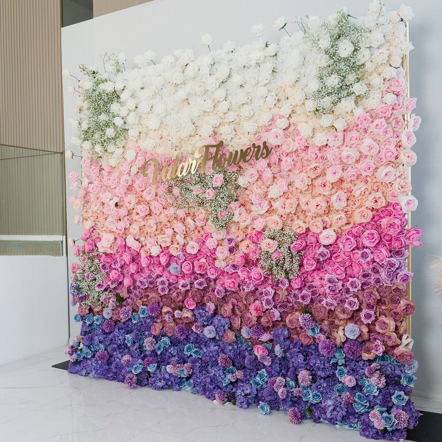 🔥[Hot sale]🔥 Roll Up Fabric Artificial Flower Wall Wedding Backdrop, Floral Party Decor, Event Photography
