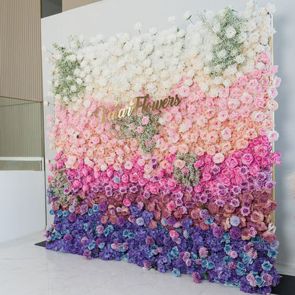🔥[Hot sale]🔥 Roll Up Fabric Artificial Flower Wall Wedding Backdrop, Floral Party Decor, Event Photography