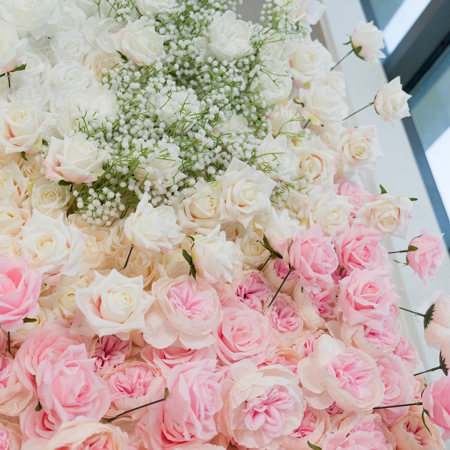 🔥[Hot sale]🔥 Roll Up Fabric Artificial Flower Wall Wedding Backdrop, Floral Party Decor, Event Photography
