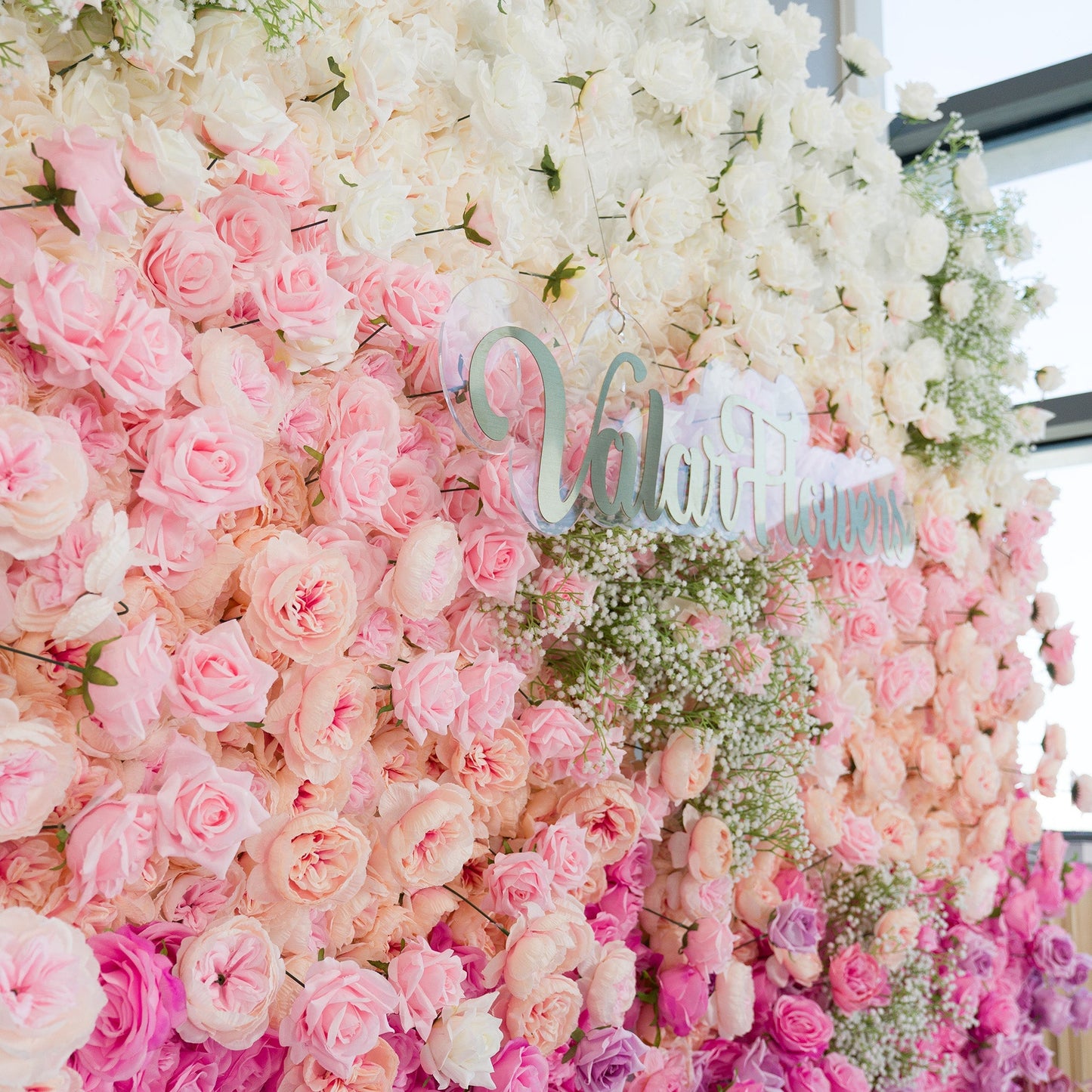 🔥[Hot sale]🔥 Roll Up Fabric Artificial Flower Wall Wedding Backdrop, Floral Party Decor, Event Photography