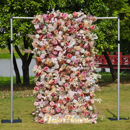 🔥[Hot sale]🔥 Roll Up Fabric Artificial Flower Wall Wedding Backdrop, Floral Party Decor, Event Photography