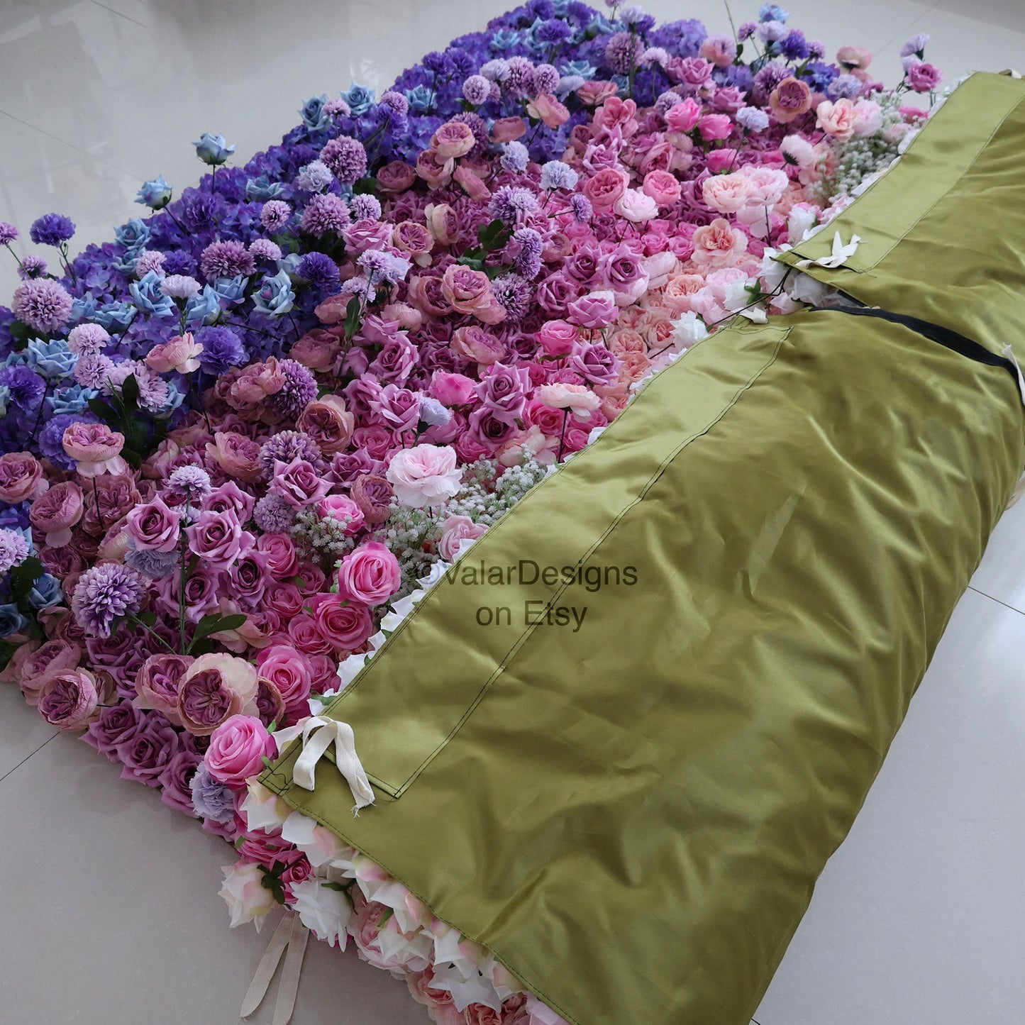 🔥[Hot sale]🔥 Roll Up Fabric Artificial Flower Wall Wedding Backdrop, Floral Party Decor, Event Photography